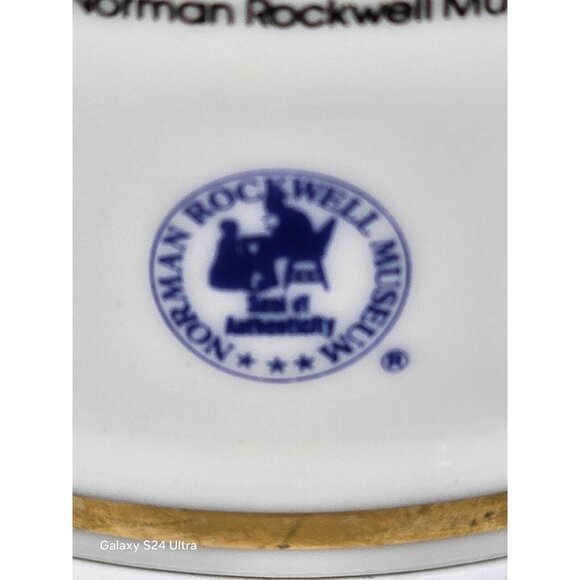 Norman Rockwell Coffee Mug "Braving The Storm" Porcelain Tankard 24K Gold Rim - Picture 10 of 10